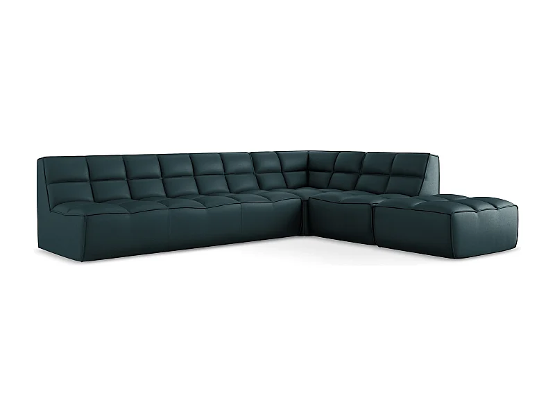 4-Sitzer Modulares Ecksofa - Reversibel - Kunstleder - Marine - KALAI