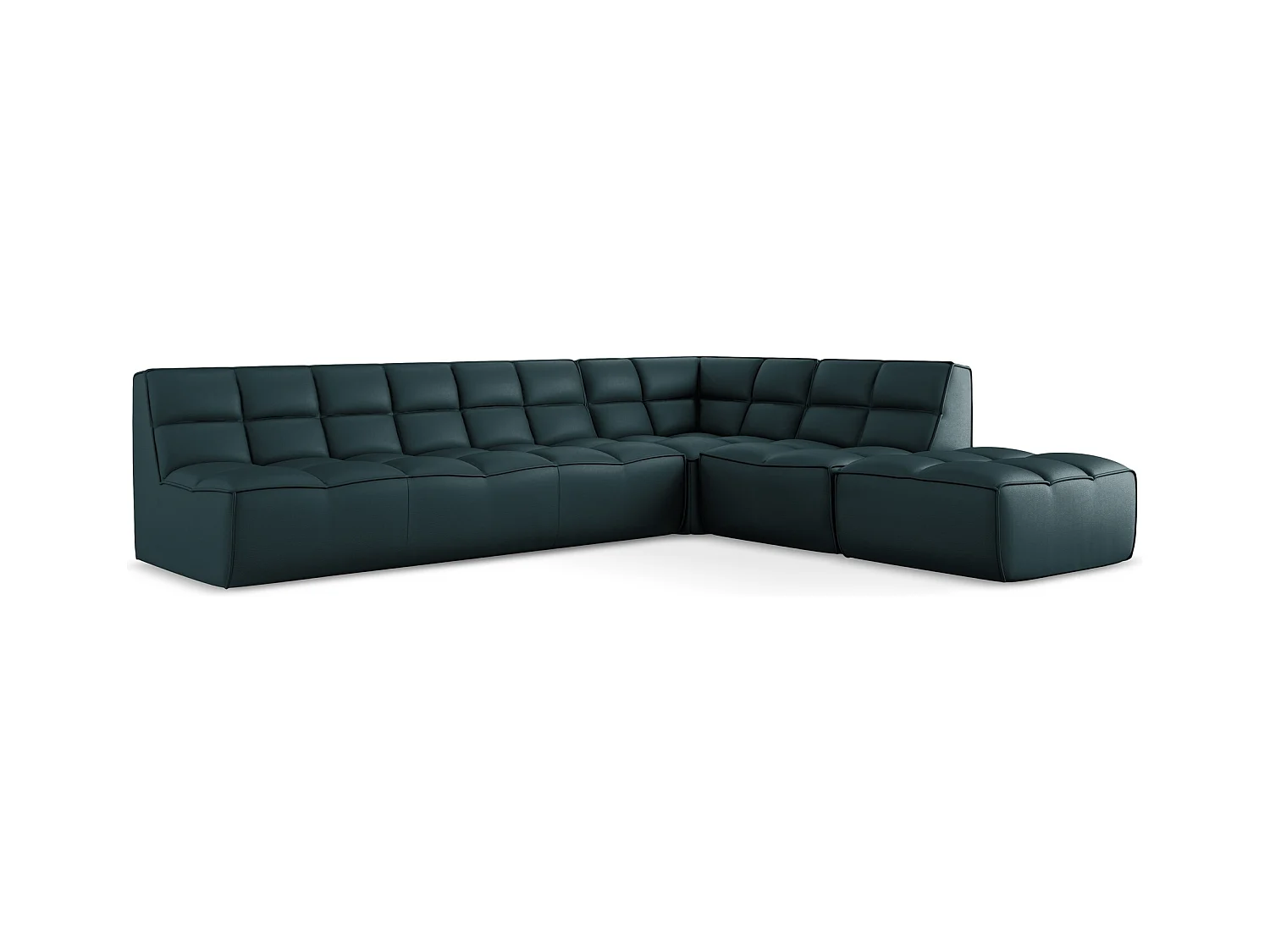 4-Sitzer Modulares Ecksofa - Reversibel - Kunstleder - Marine - KALAI