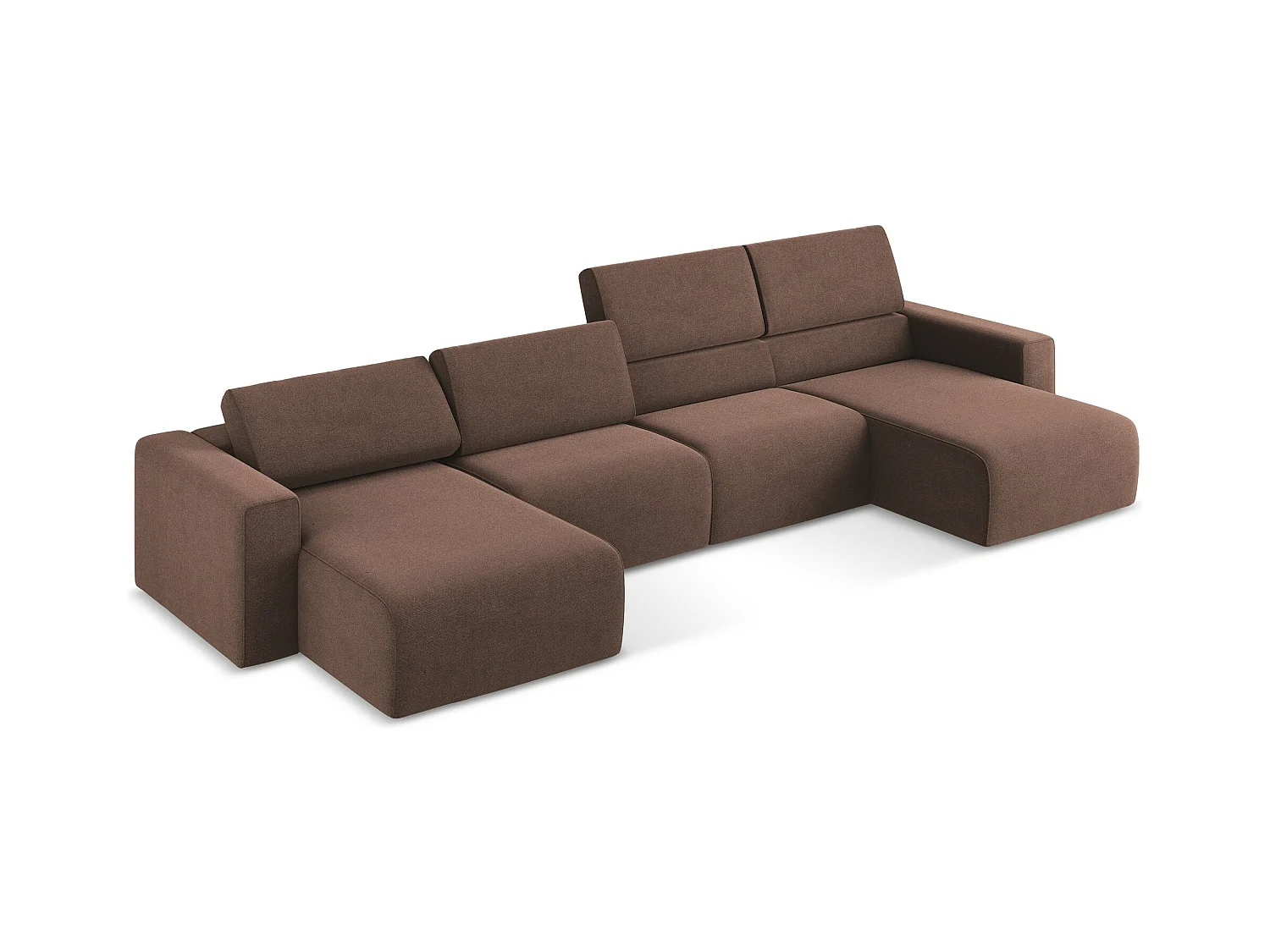 Modulares Wohnlandschaft - / - Strukturstoff - Puderrosa - KALEA