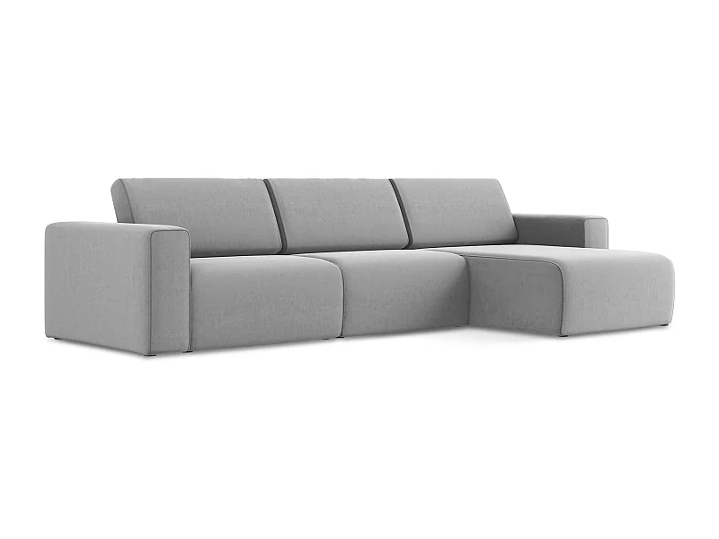 Modulares Ecks Sofa M rechts - Rechts - Samt - Grau - KALEA