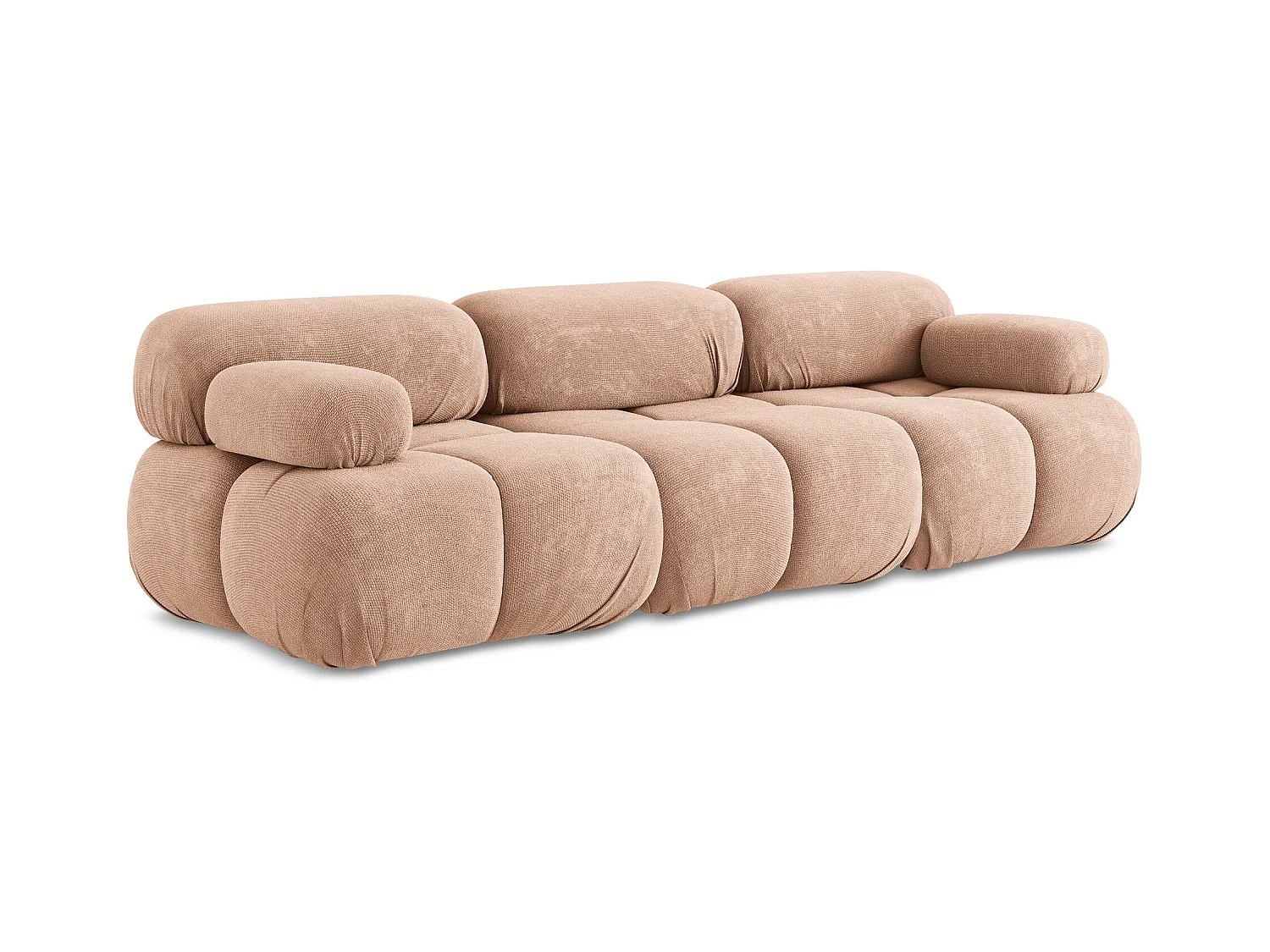 Modulares 3-Sitzer Sofa - - Chenille - Pfirsich - LOKUA