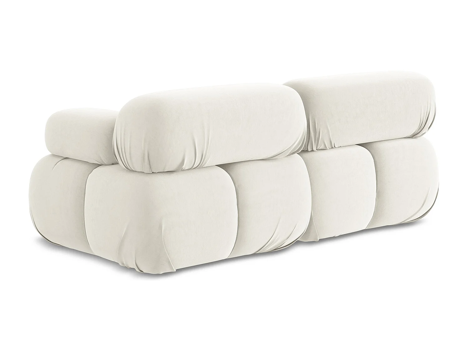 Sofá modular 2 plazas de terciopelo beige claro - LOKUA