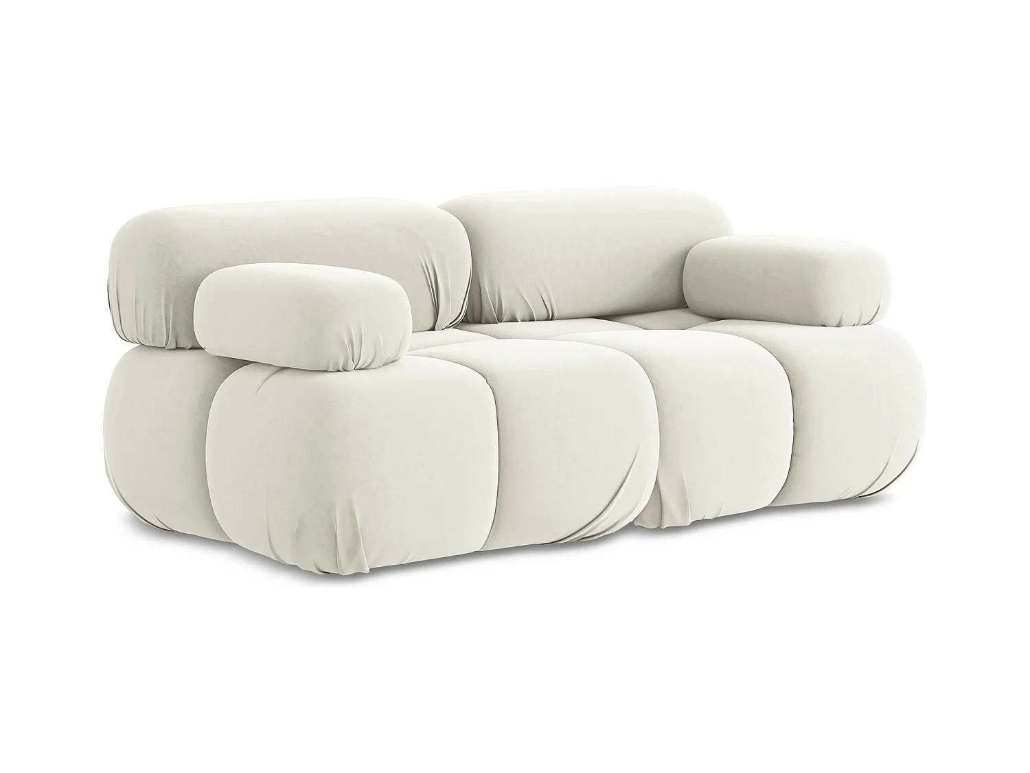 Canapé modulable 2 places en Samt - beige clair - LOKUA