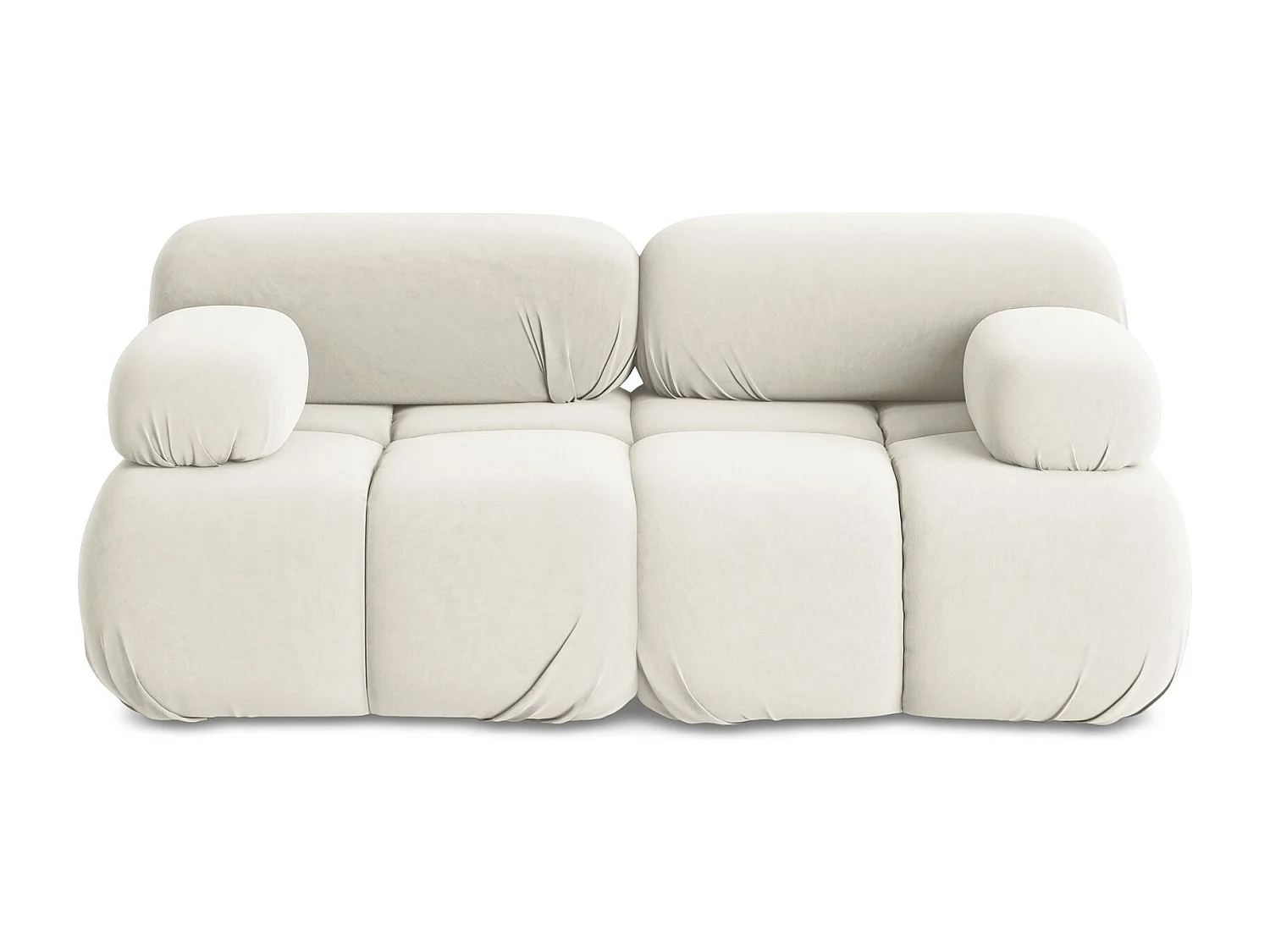 Canapé modulable 2 places en Samt - beige clair - LOKUA