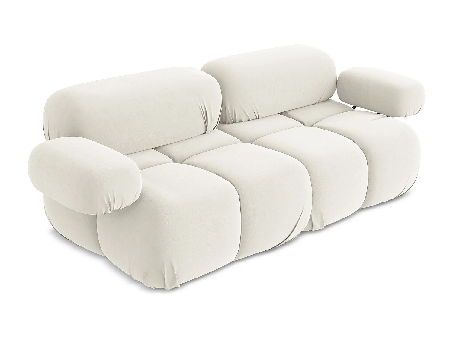 Canapé modulable 2 places en Samt - beige clair - LOKUA