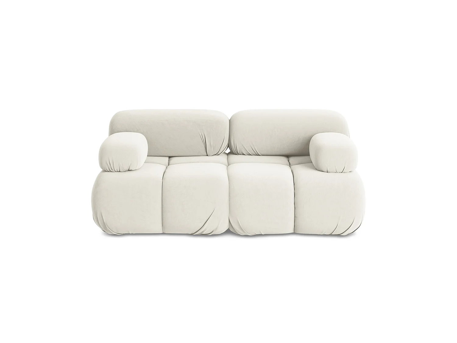 Modułowa sofa 2-osobowa - z tkaniny welwetowej - jasny beż - SANREMO
