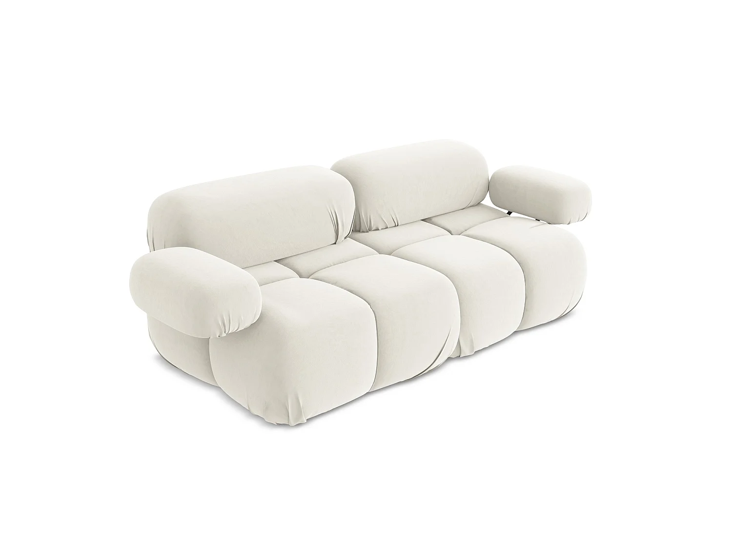 Modułowa sofa 2-osobowa - z tkaniny welwetowej - jasny beż - SANREMO