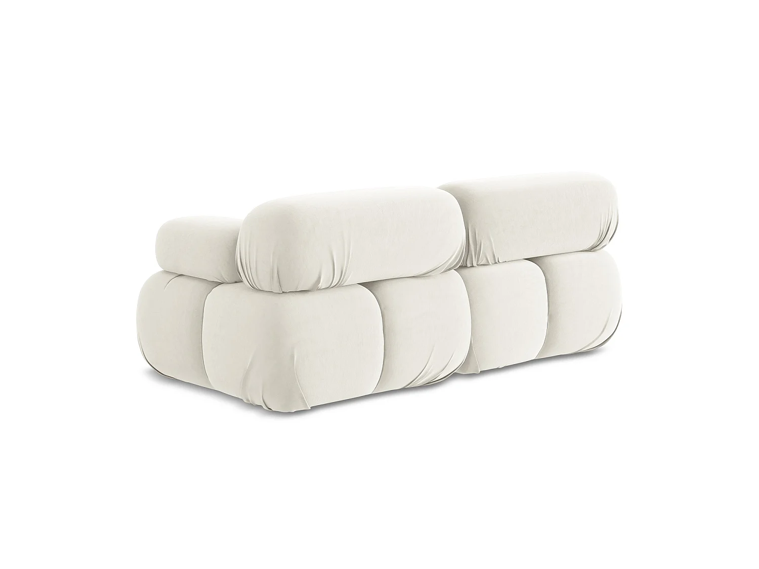 Modułowa sofa 2-osobowa - z tkaniny welwetowej - jasny beż - SANREMO