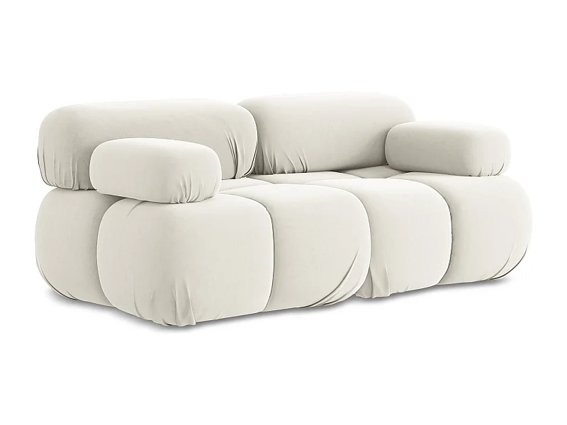 Tweezits modulaire bank van lichtbeige velours - LOKUA