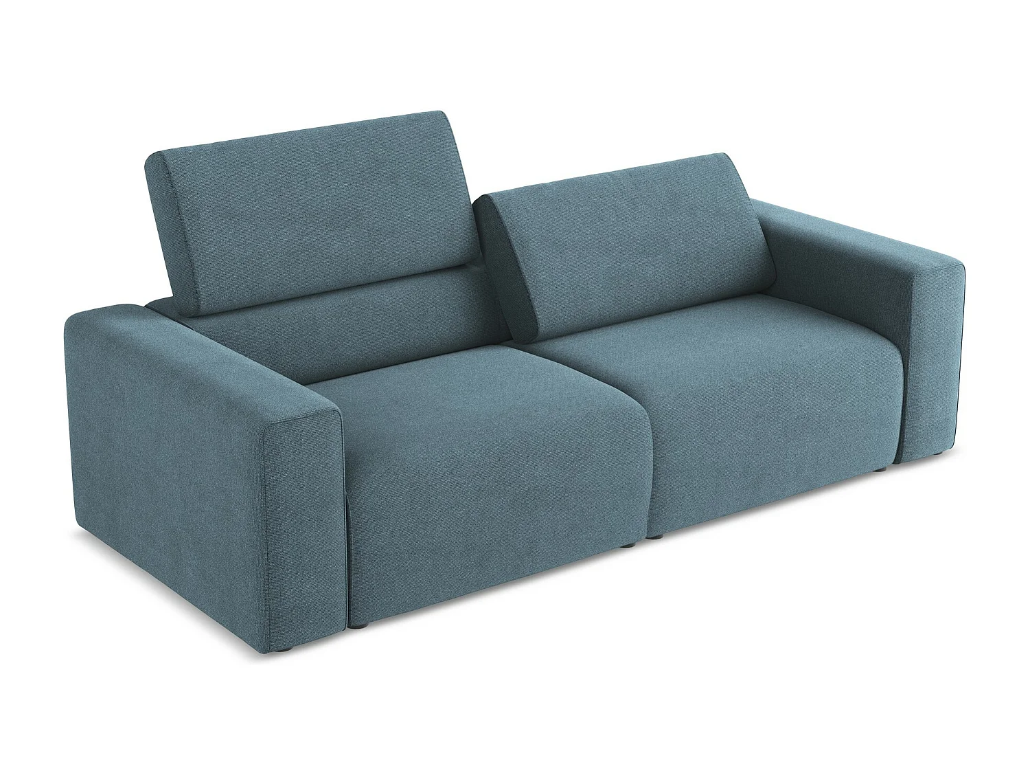 Canapé modulable 3 places en Strukturstoff - bleu clair - KALEA