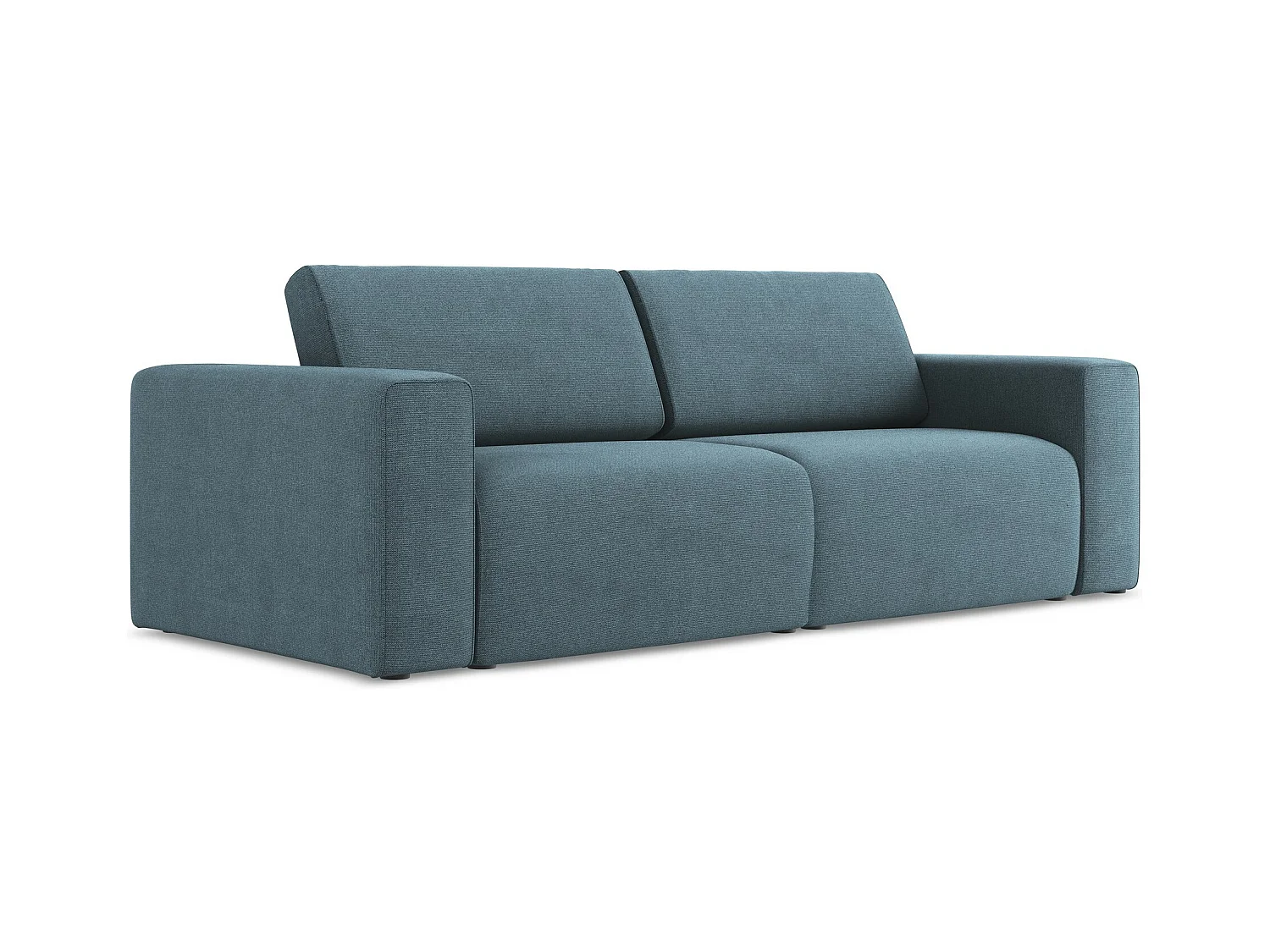 Modulares 3-Sitzer Sofa - - Strukturstoff - Hellblau - KALEA