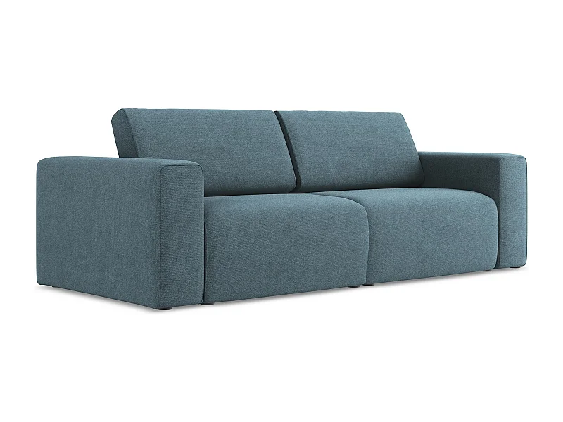 Modulares 3-Sitzer Sofa - - Strukturstoff - Hellblau - KALEA