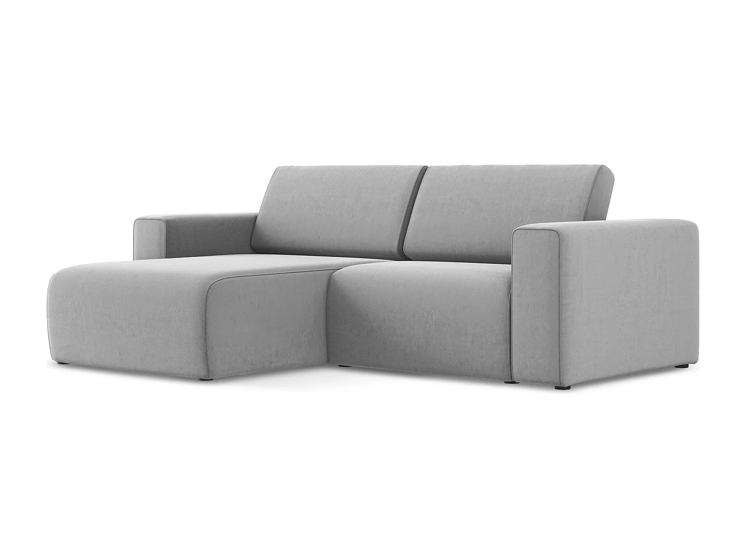 Modulaire hoekbank links van grijs velours - KALEA