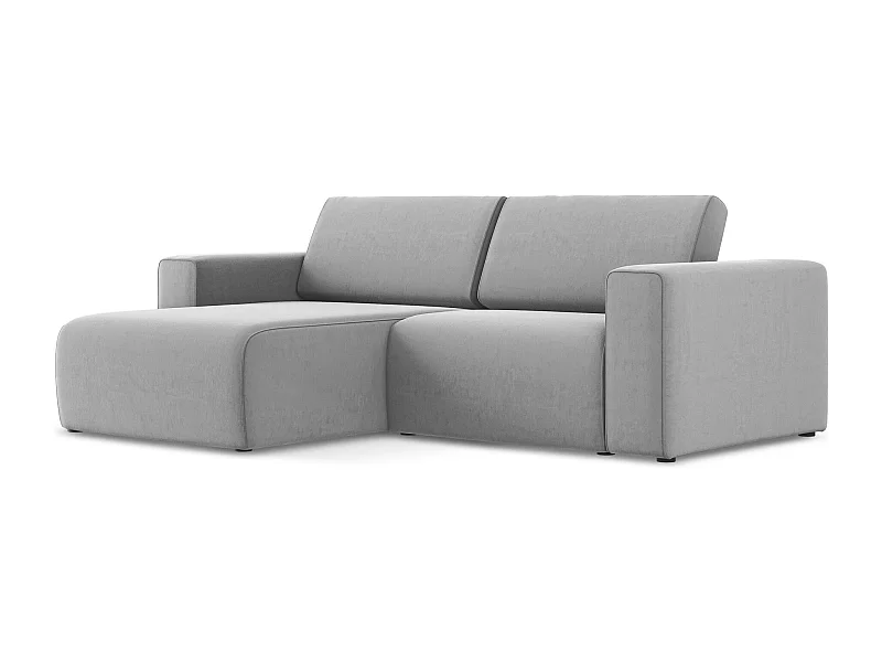 3-Sitzer Modulares Ecksofa - Ecke Links - Samt - Grau - KALEA