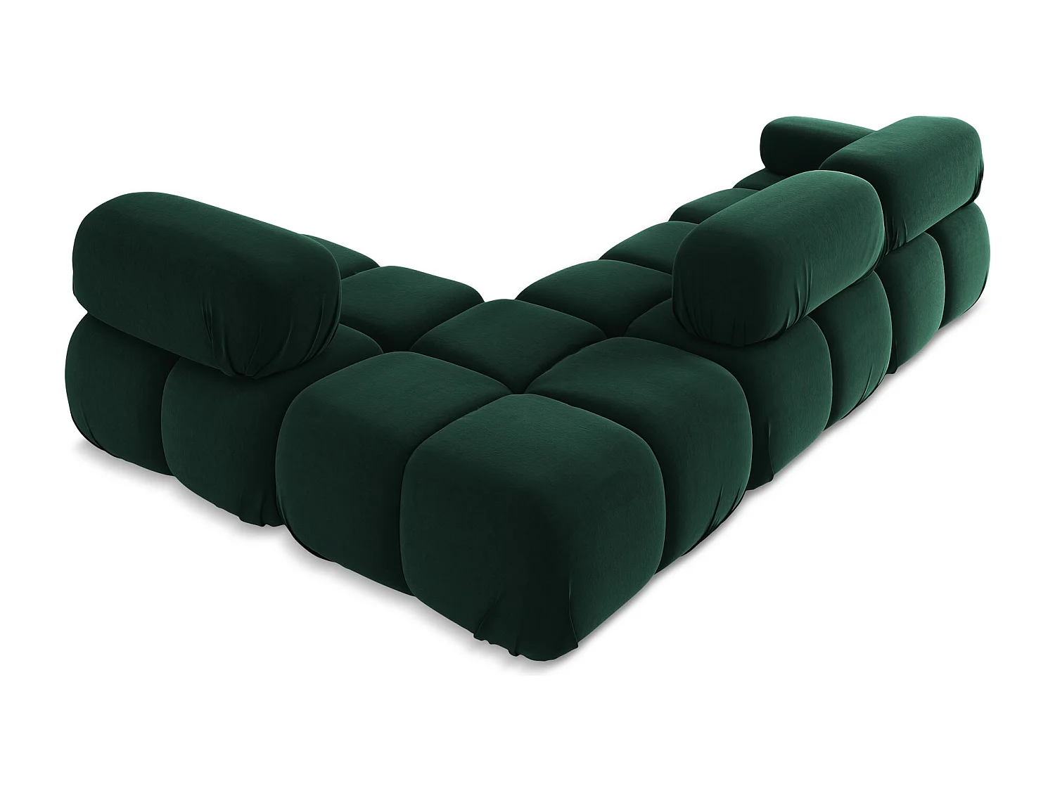 Canapé d'angle modulaire droit en Samt - bouteille verte - LOKUA