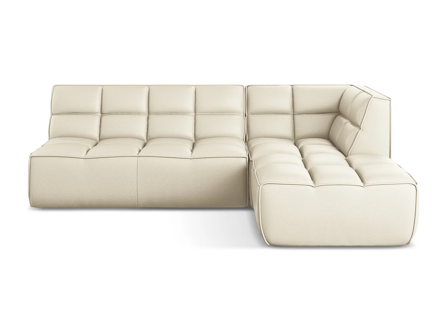 Modulares Ecksofa M Beidseitig - Reversibel - Kunstleder - Hell beige - KALAI