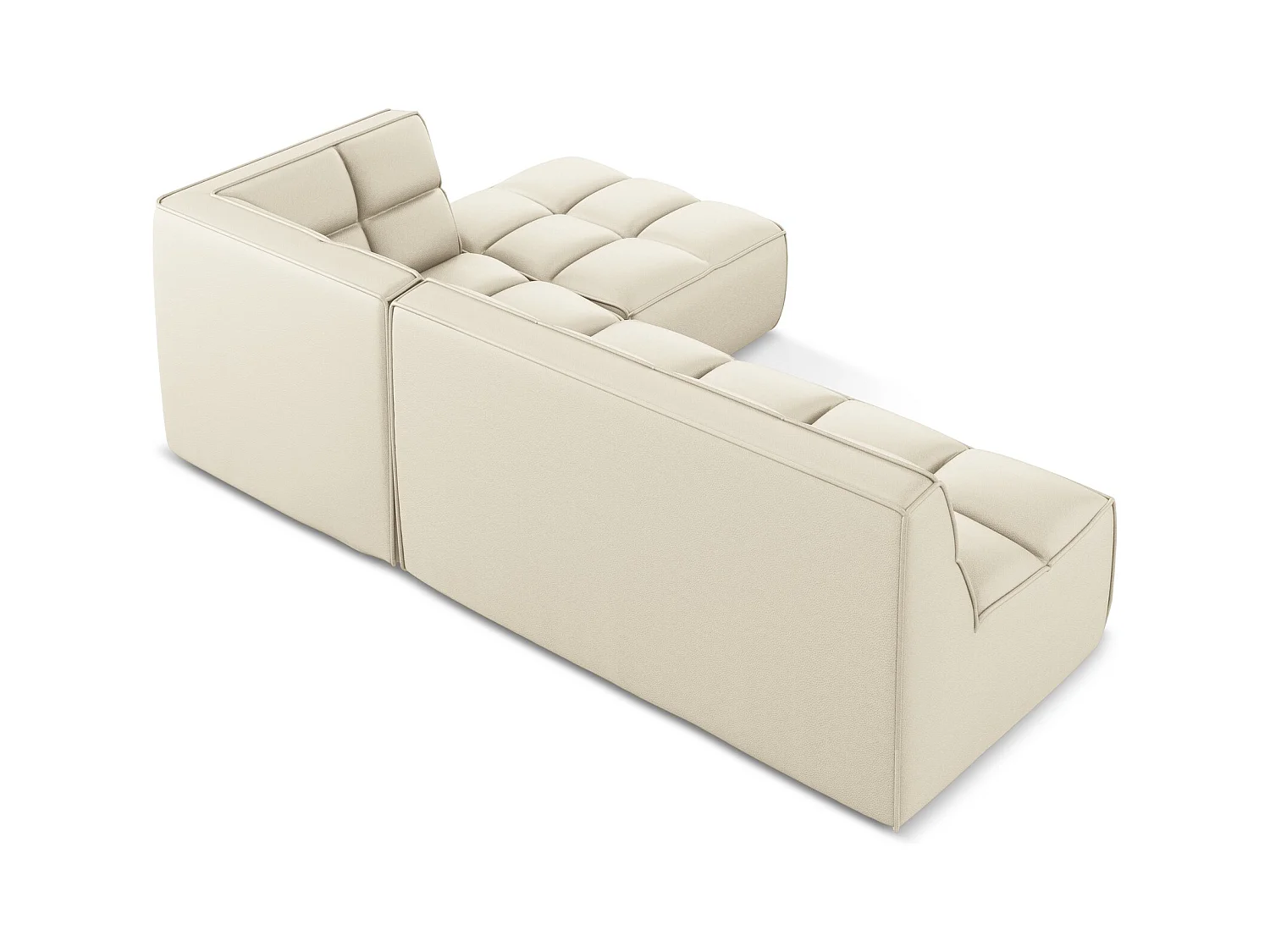 Modulares Ecksofa M Beidseitig - Reversibel - Kunstleder - Hell beige - KALAI