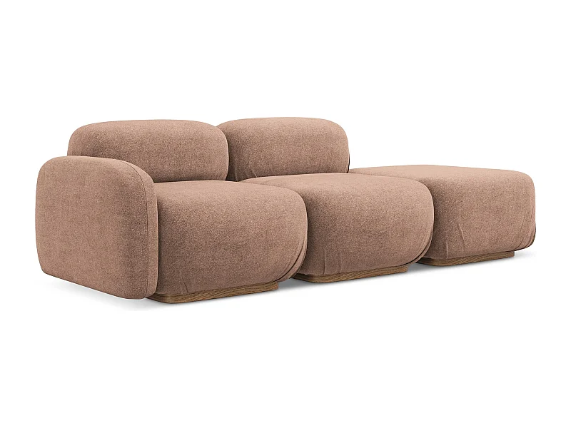 Canapé modulable 3 places droit en Bouclé - rose sourd - AILANI