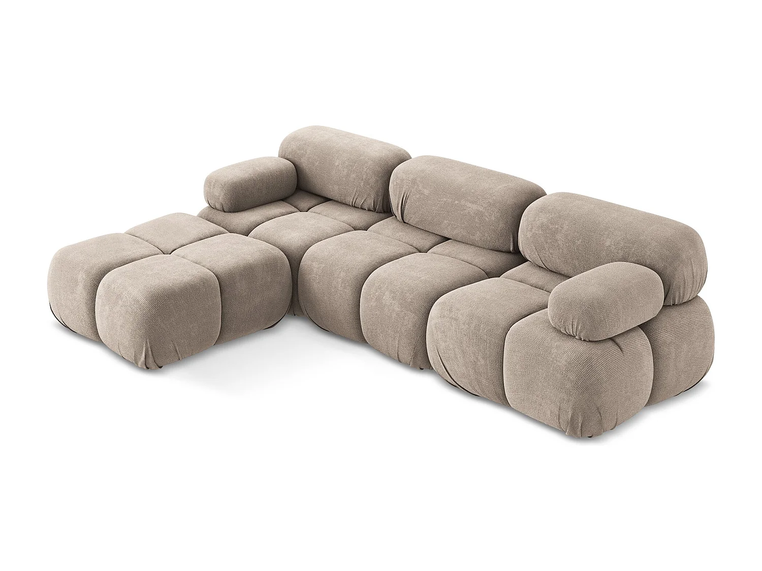 Modulares Ecksofa Beidseitig - Reversibel - Chenille - Dunkelbeige - LOKUA