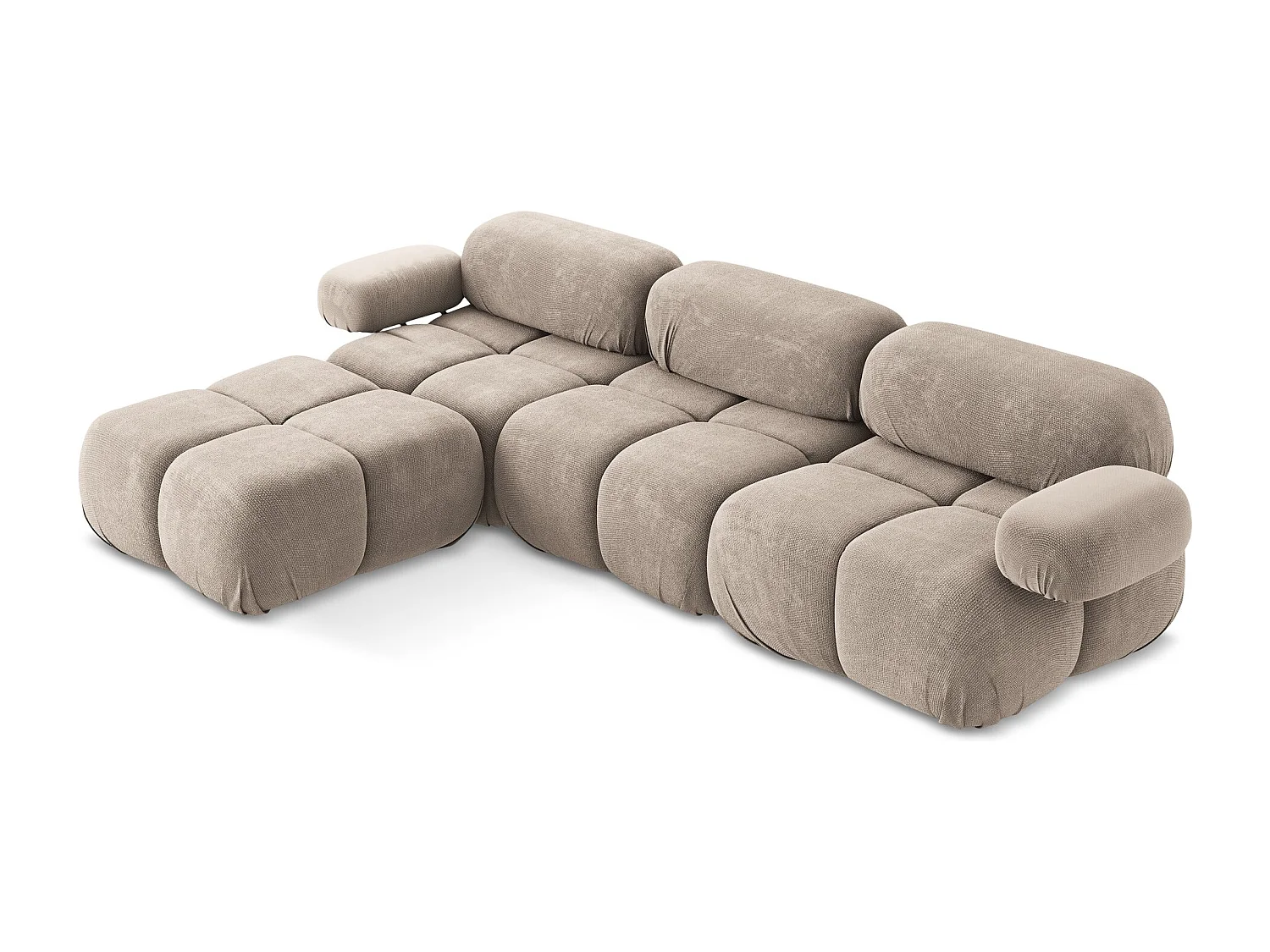 Modulares Ecksofa Beidseitig - Reversibel - Chenille - Dunkelbeige - LOKUA