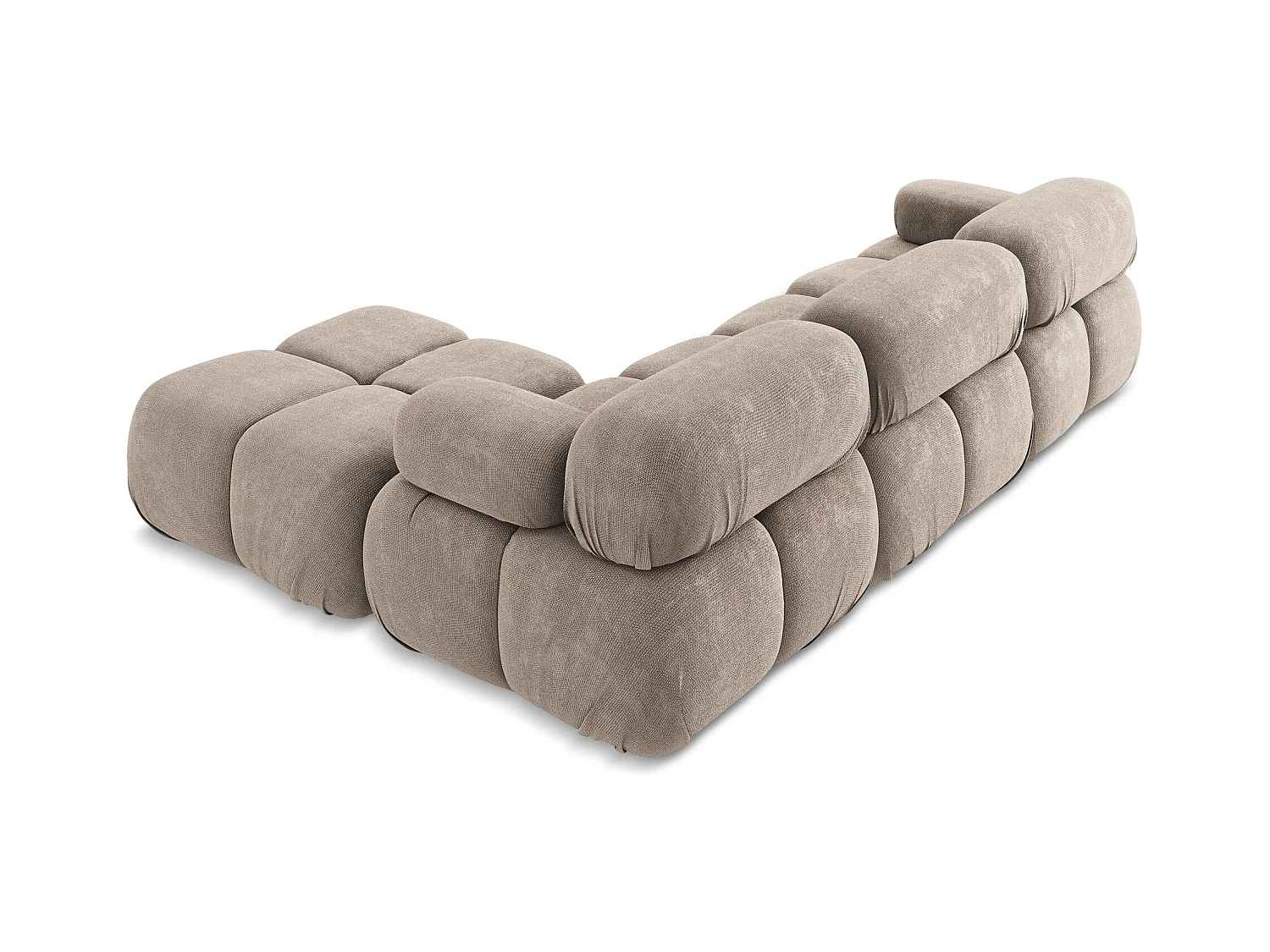 Sofá modular 3 plazas reversible de tela chenilla beige oscuro - LOKUA