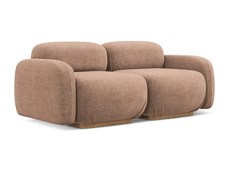 Canapé modulable 3 places en Bouclé - rose sourd - AILANI