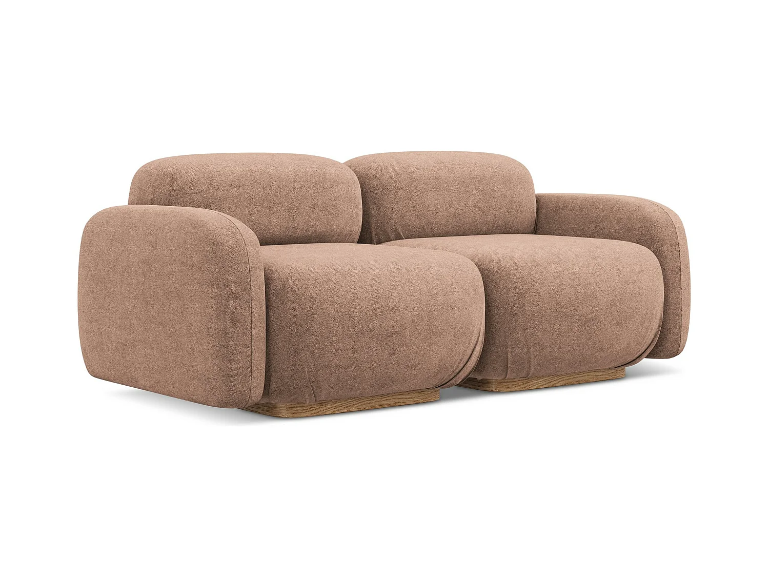 Canapé modulable 3 places en Bouclé - rose sourd - AILANI