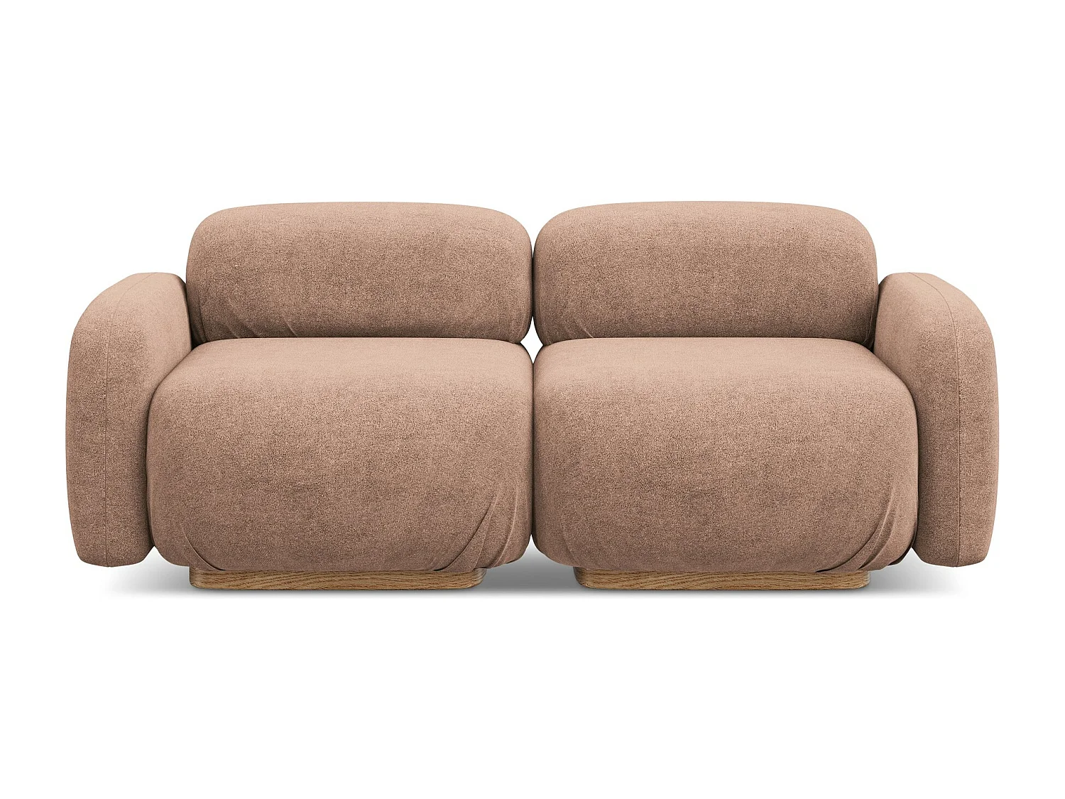 Canapé modulable 3 places en Bouclé - rose sourd - AILANI