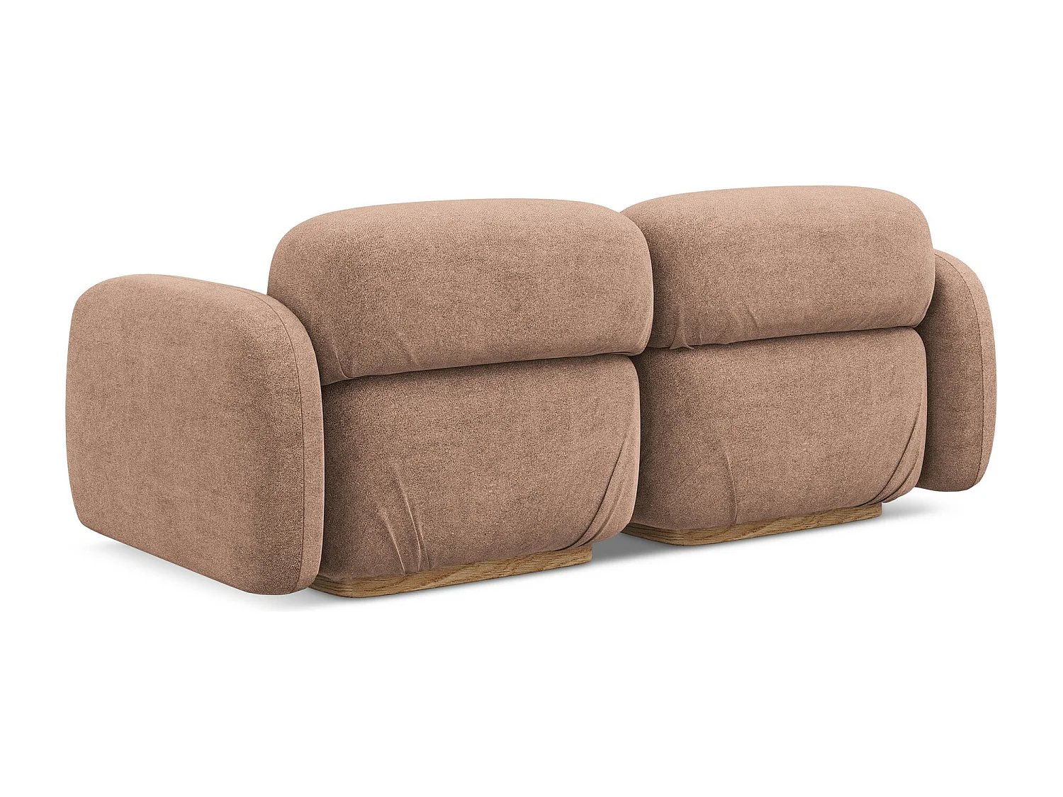 Canapé modulable 3 places en Bouclé - rose sourd - AILANI