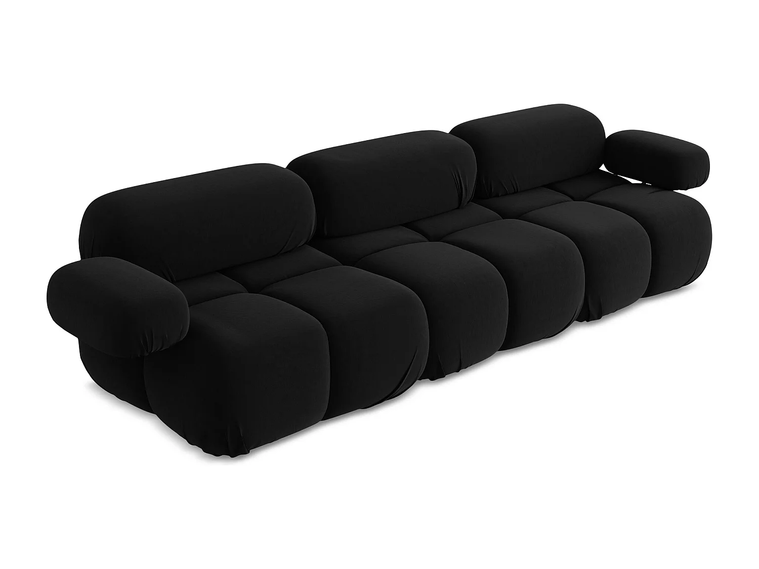 Modulares 3-Sitzer Sofa - - Samt - Schwarz - LOKUA