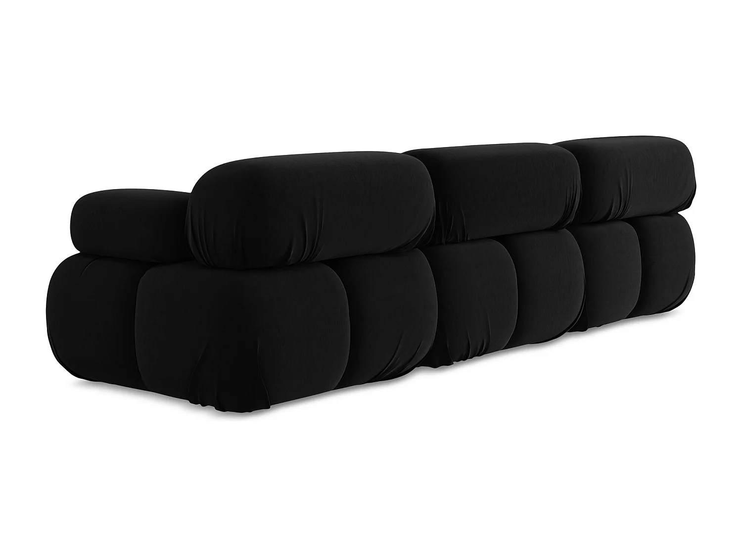 Modulares 3-Sitzer Sofa - - Samt - Schwarz - LOKUA