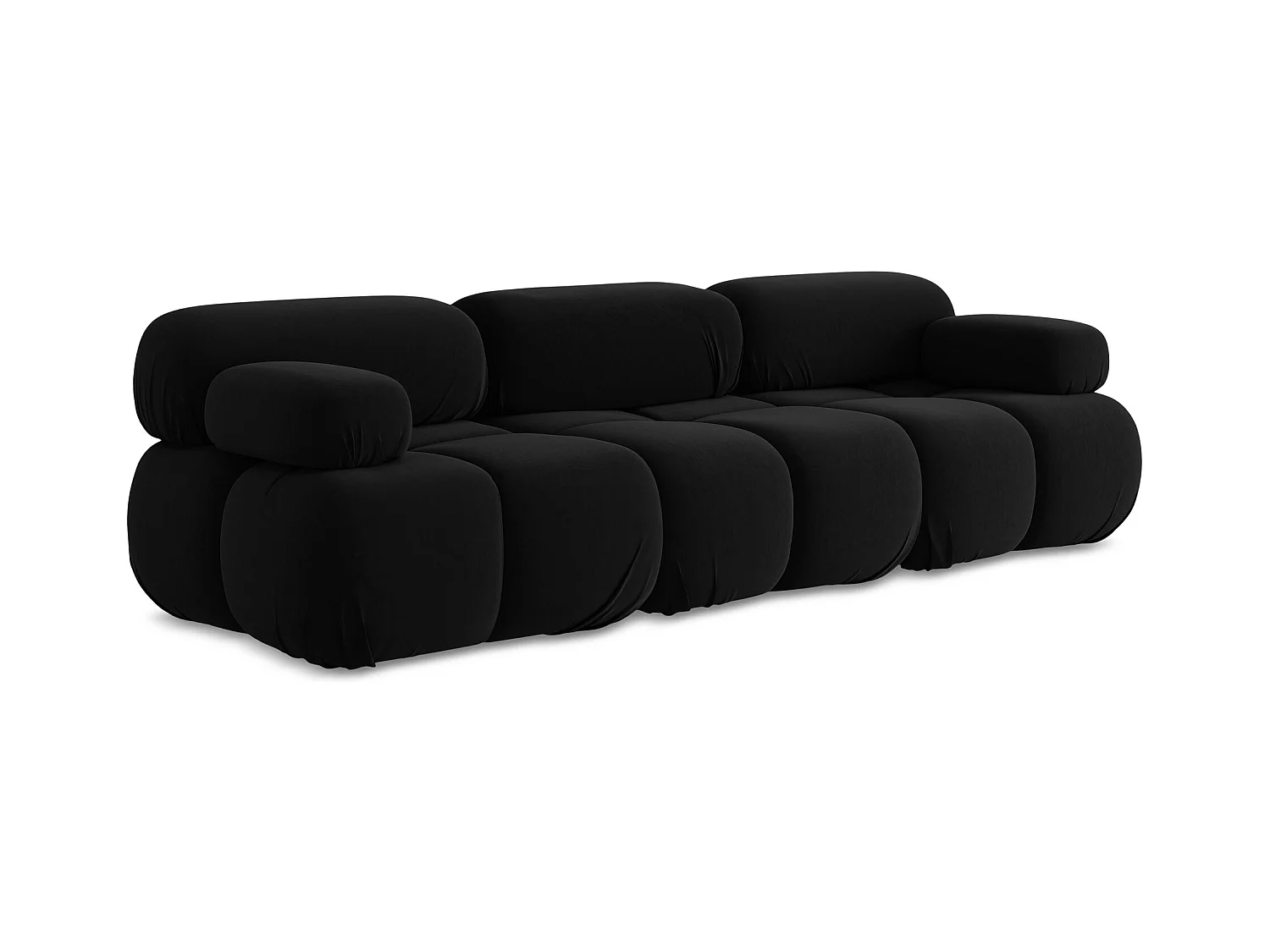 Canapé modulable 3 places en Samt - noir - LOKUA