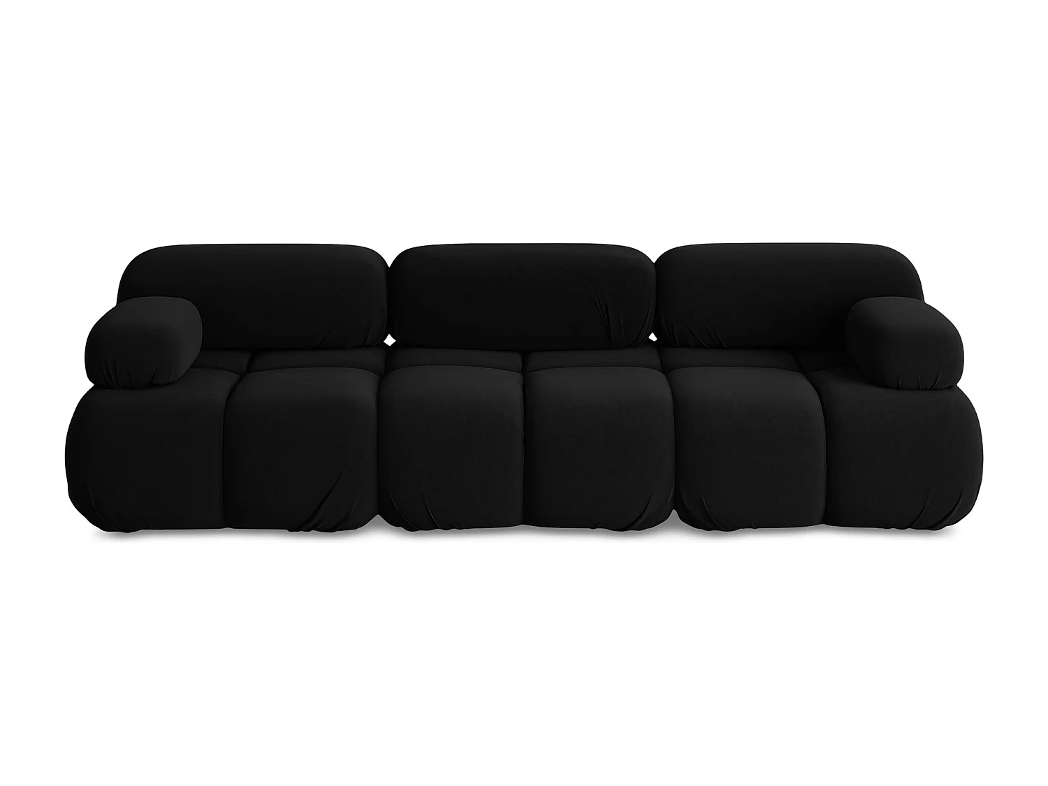 Canapé modulable 3 places en Samt - noir - LOKUA