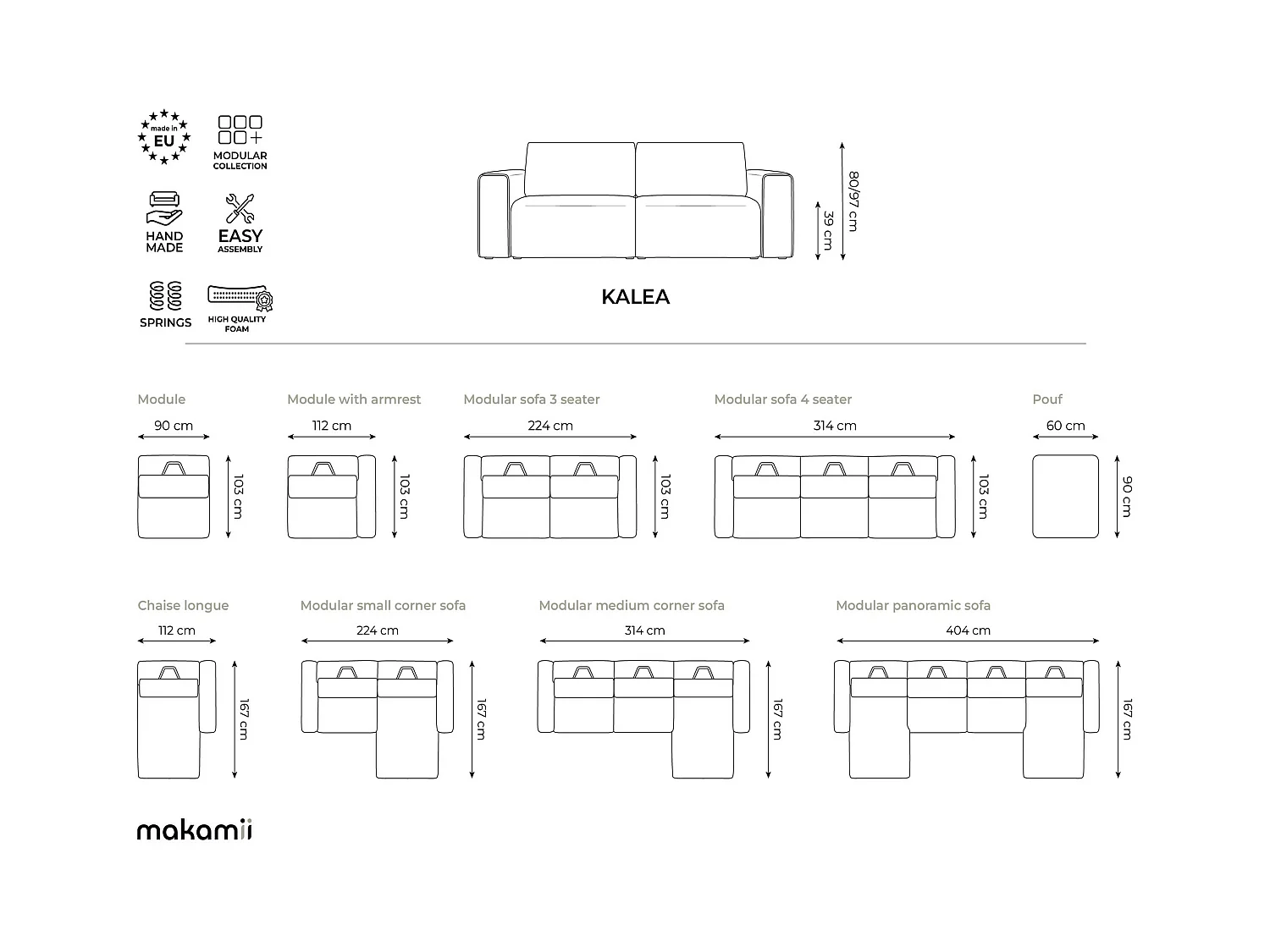 Modulares Wohnlandschaft - / - Strukturstoff - Hell beige - KALEA