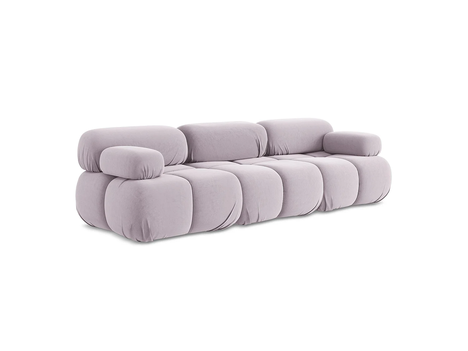 Modulares 3-Sitzer Sofa - - Samt - Lavendel - SANREMO