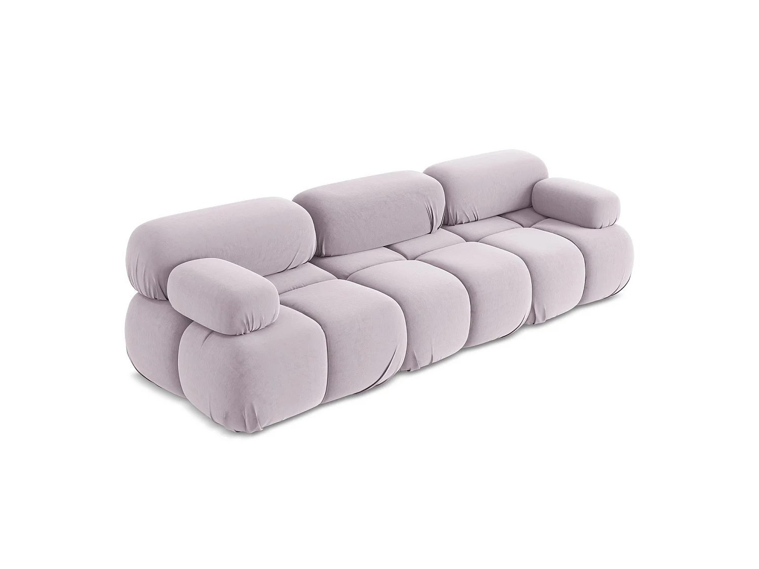 Modulares 3-Sitzer Sofa - - Samt - Lavendel - SANREMO