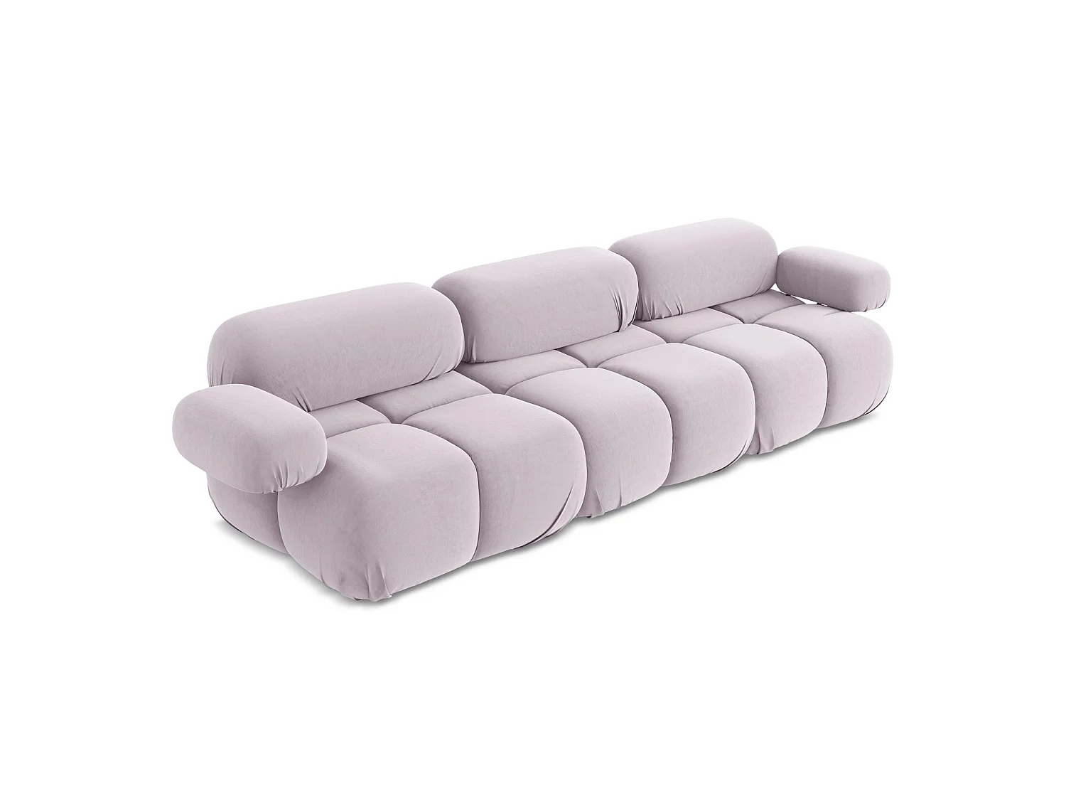 Modulares 3-Sitzer Sofa - - Samt - Lavendel - SANREMO