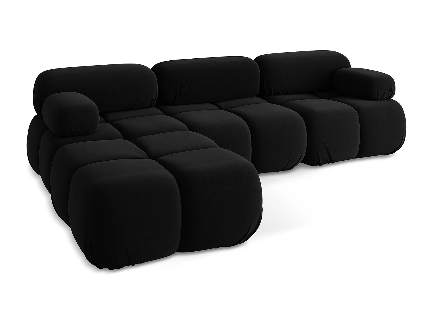 Modulares Ecksofa Beidseitig - Reversibel - Samt - Schwarz - LOKUA