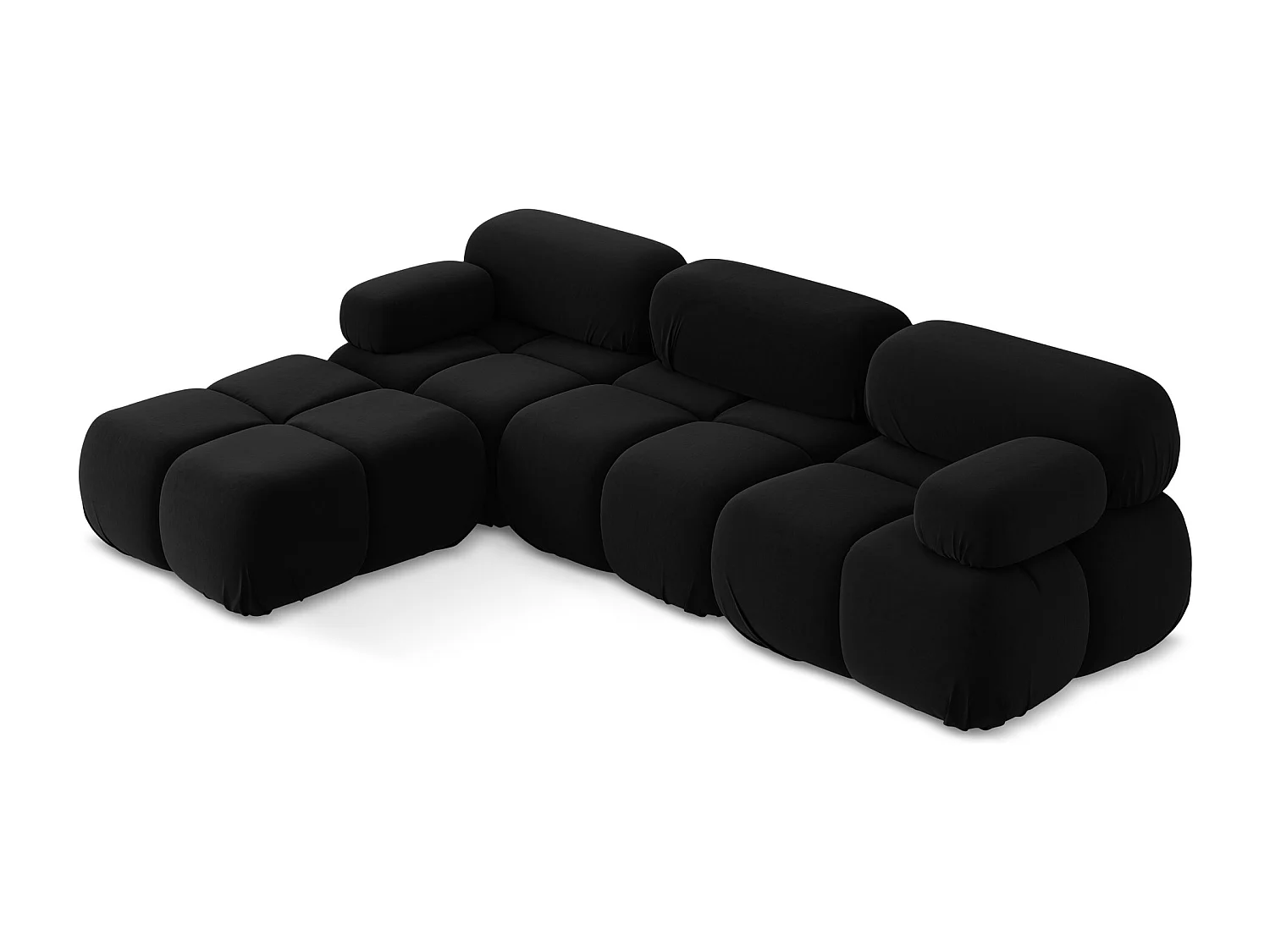 Modulares Ecksofa Beidseitig - Reversibel - Samt - Schwarz - LOKUA