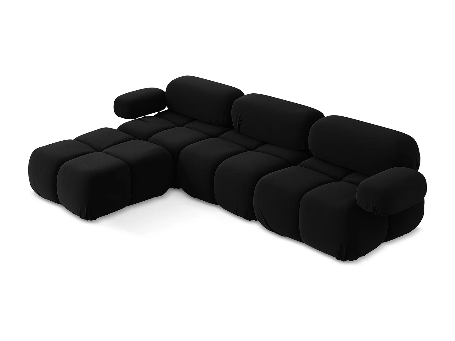 Modulares Ecksofa Beidseitig - Reversibel - Samt - Schwarz - LOKUA