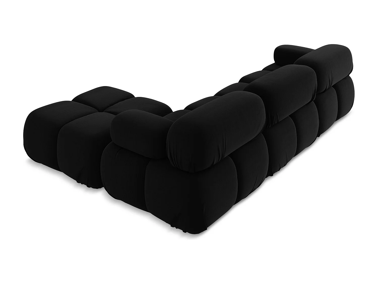 Modulares Ecksofa Beidseitig - Reversibel - Samt - Schwarz - LOKUA