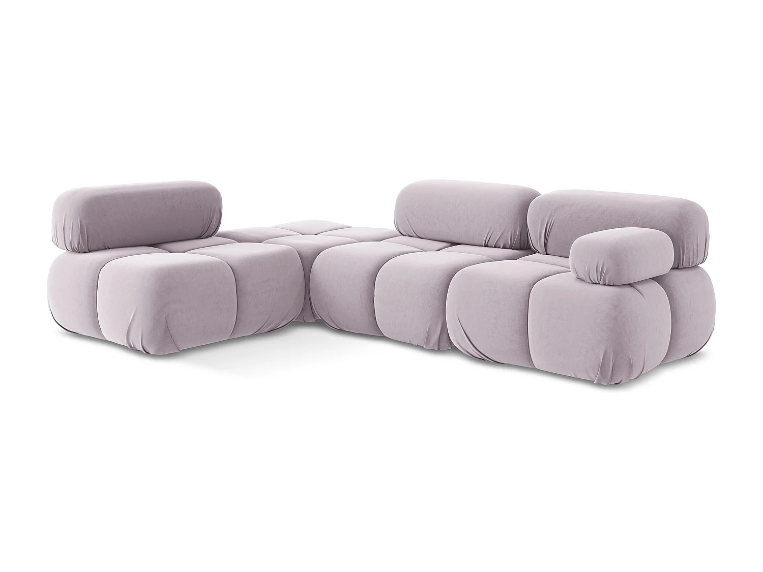 3-Sitzer Modulares Ecksofa - Ecke Links - Samt - Lavendel - LOKUA