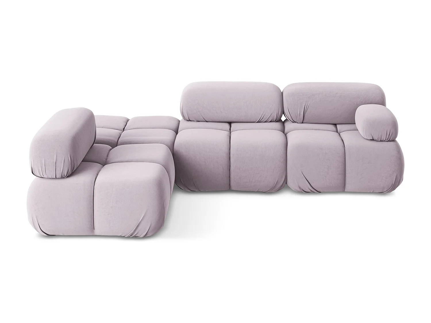 3-Sitzer Modulares Ecksofa - Ecke Links - Samt - Lavendel - LOKUA