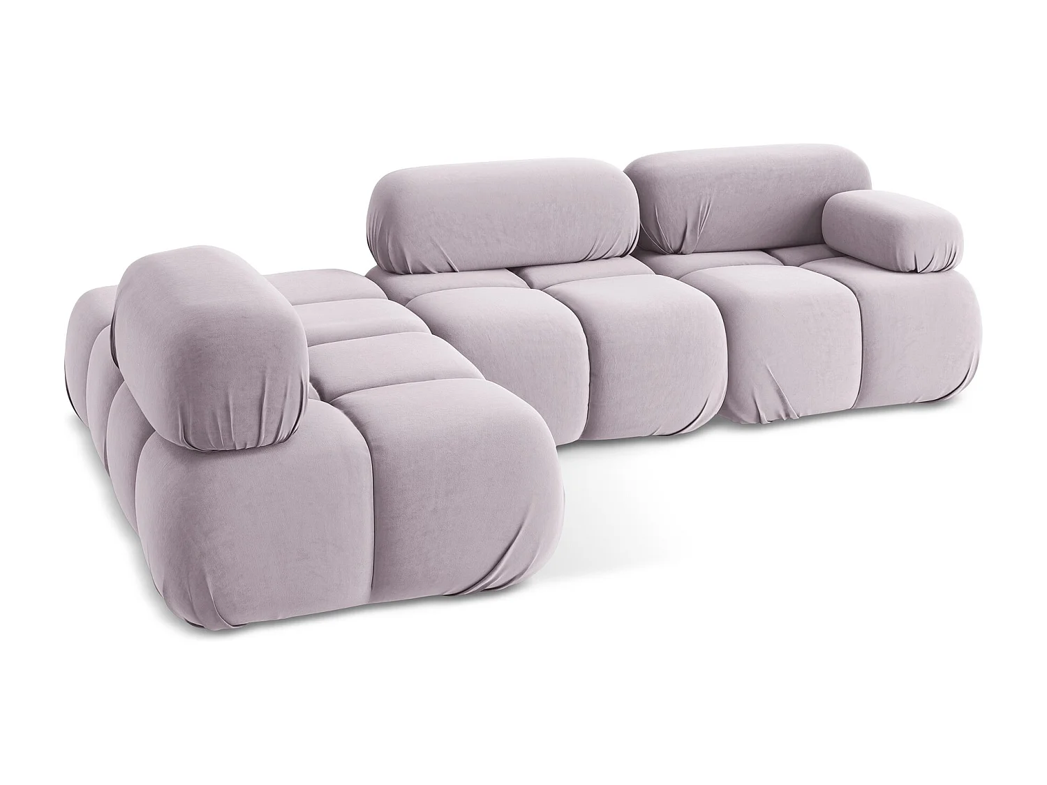 3-Sitzer Modulares Ecksofa - Ecke Links - Samt - Lavendel - LOKUA