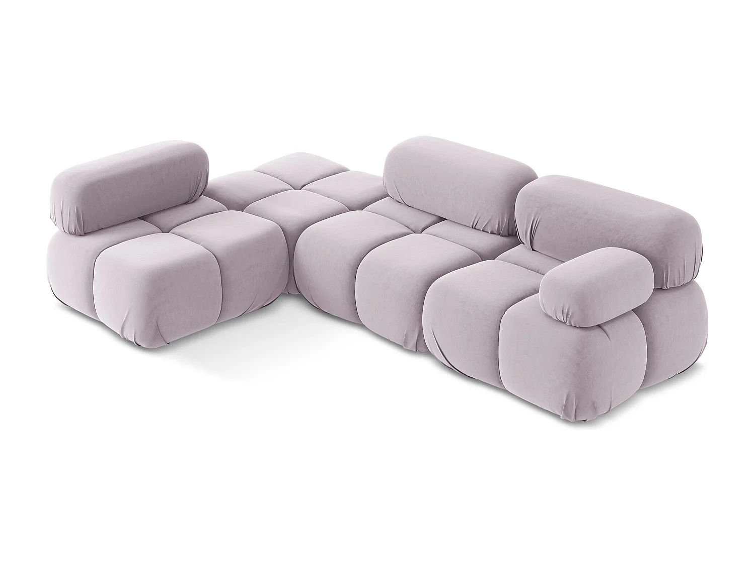 3-Sitzer Modulares Ecksofa - Ecke Links - Samt - Lavendel - LOKUA