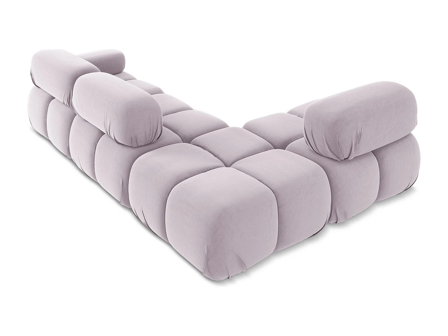 3-Sitzer Modulares Ecksofa - Ecke Links - Samt - Lavendel - LOKUA