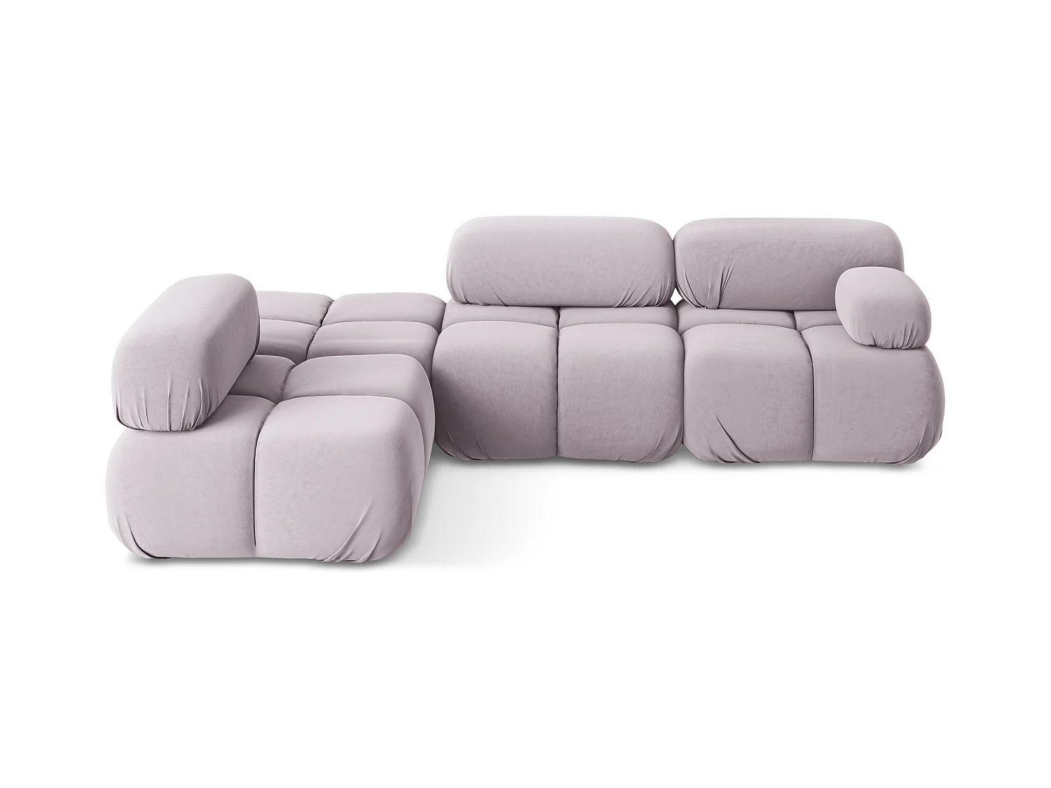 Canapé d'angle modulaire gauche en Samt - lavande - LOKUA