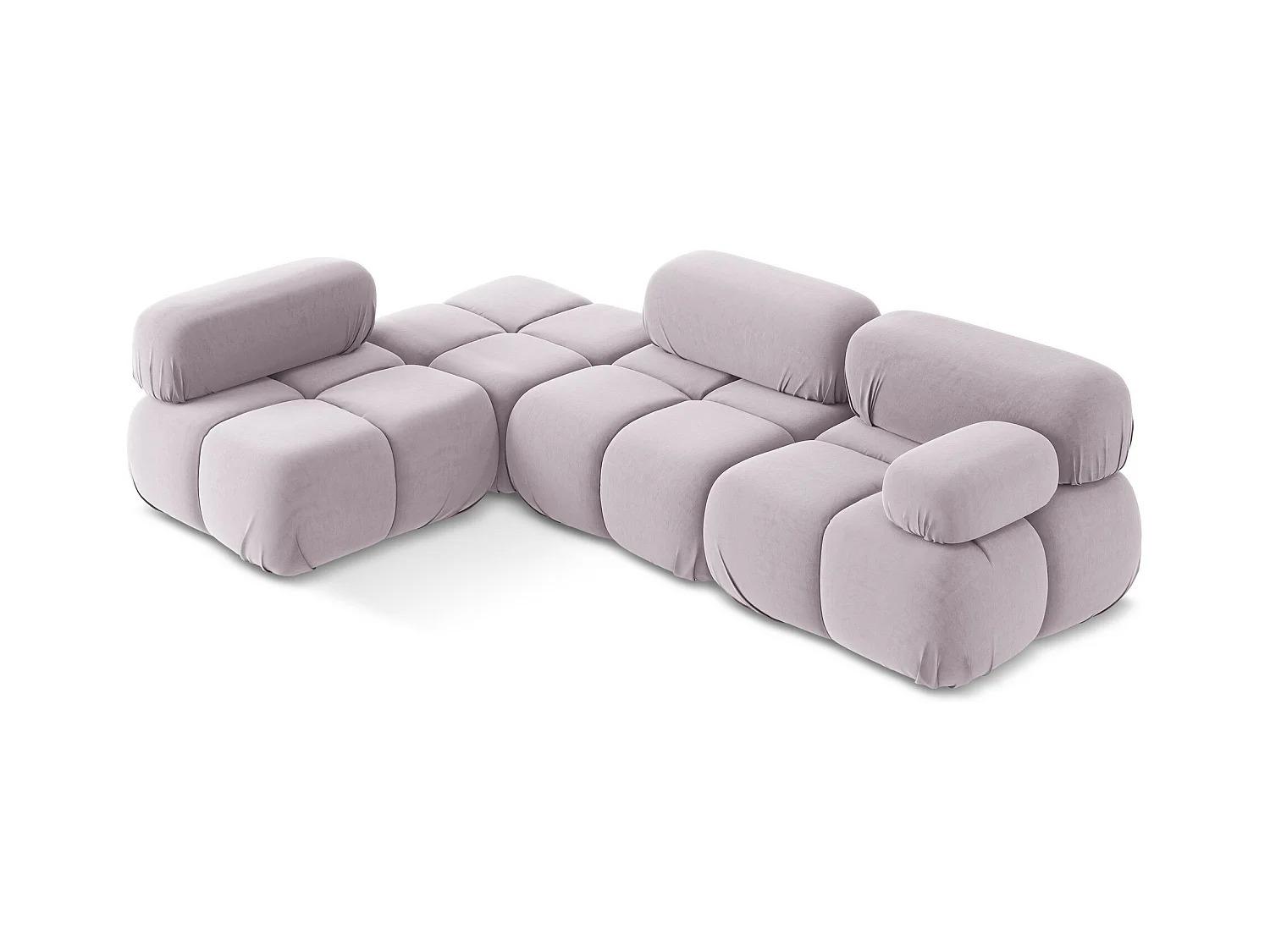 Canapé d'angle modulaire gauche en Samt - lavande - LOKUA