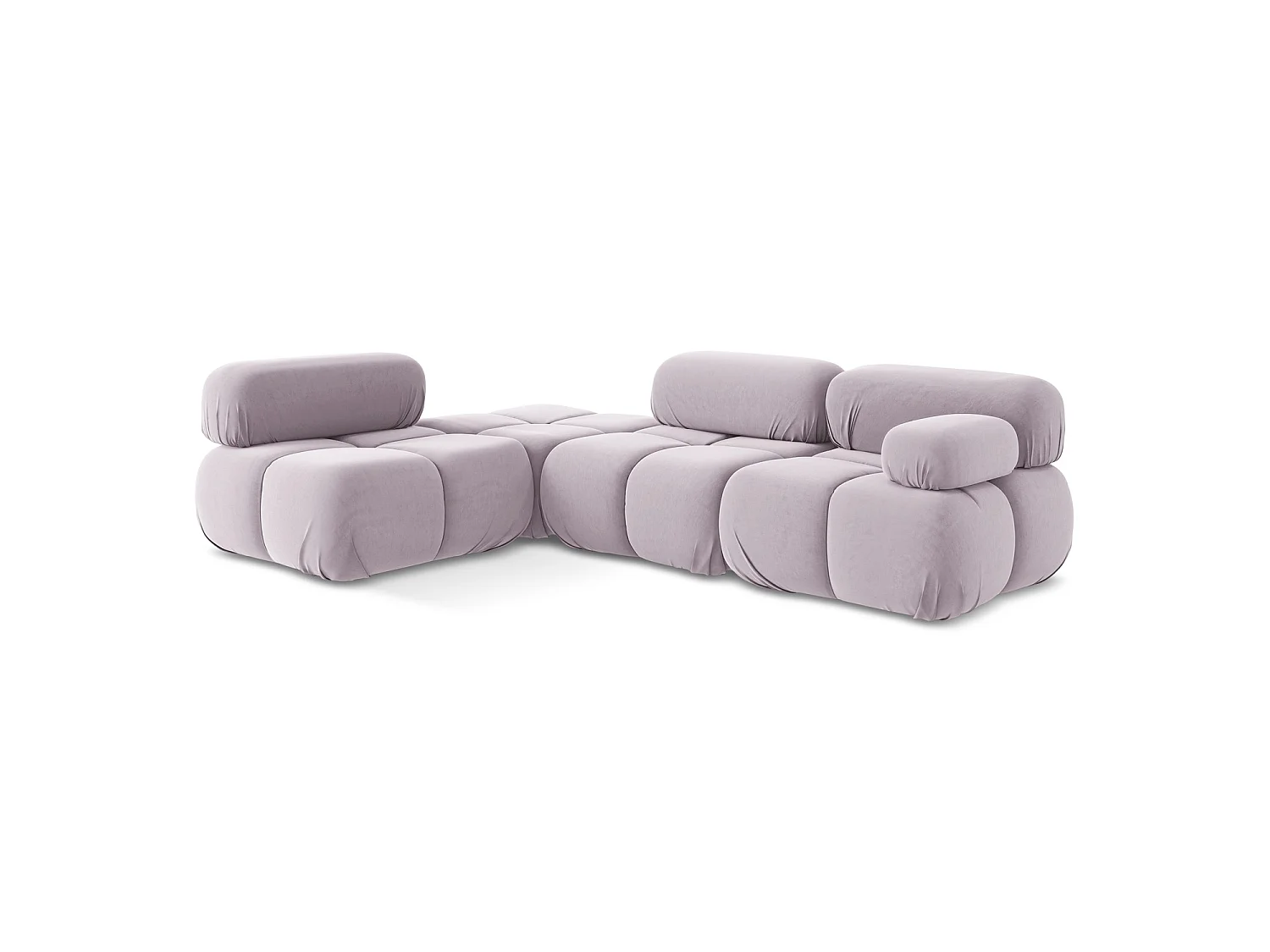3-Sitzer Modulares Ecksofa - Ecke Links - Samt - Lavendel - SANREMO