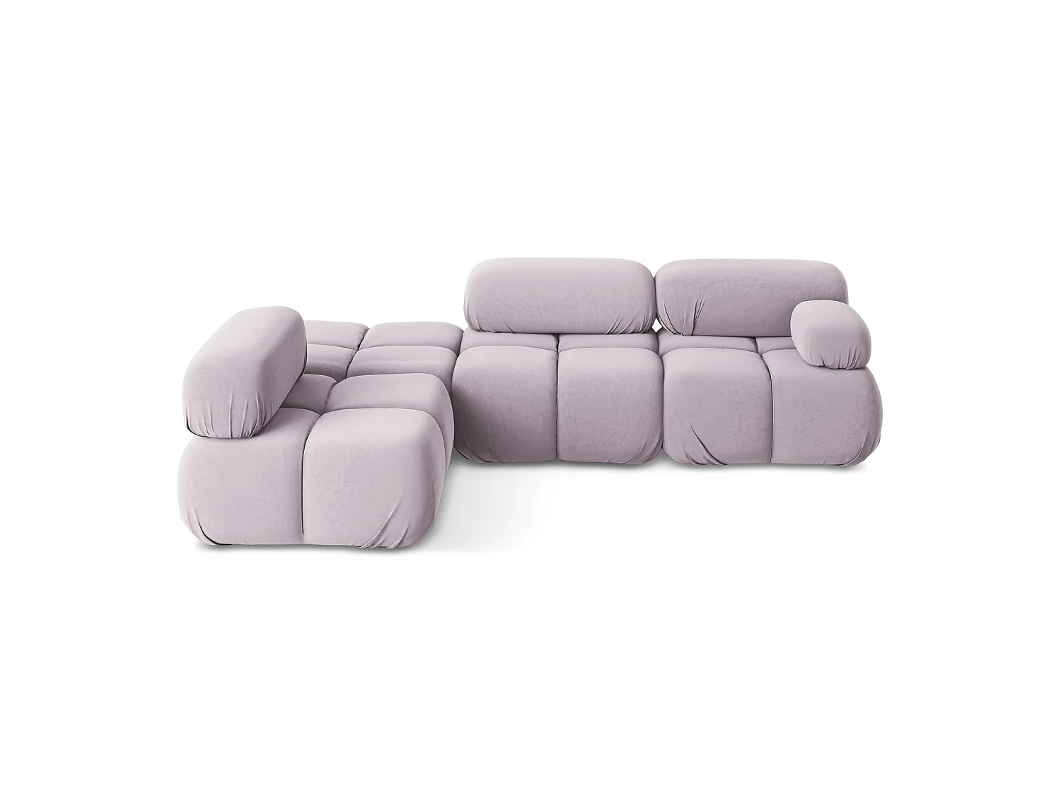 3-Sitzer Modulares Ecksofa - Ecke Links - Samt - Lavendel - SANREMO